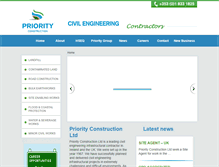Tablet Screenshot of priorityconstruction.ie